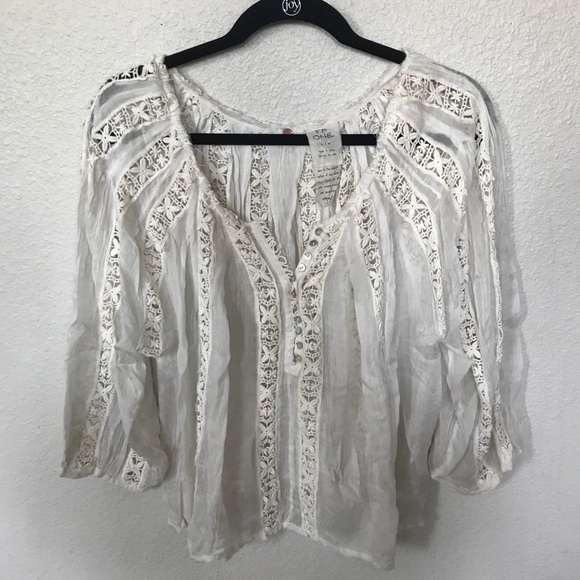 Free People Tops - Free People Boho Sheer Blouse